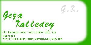 geza kalledey business card